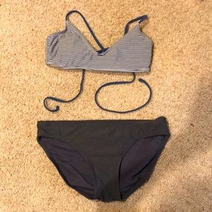 Blue, gray & white bikini